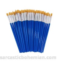 SUNSHINE CHEN Children's Art Paintbrushes Little Painting Brushes with Plastic Handle for Kids Blue Blue 50Pcs Blue 50pcs B07DBMVKFN